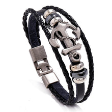 Load image into Gallery viewer, Ornament Simple Multi-Layer Woven Boat Anchor Cattle Leather Bracelet Fashion Popular Retro Male and Female Bracelets
