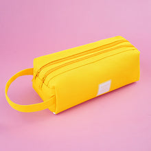 Load image into Gallery viewer, Large Capacity Portable Pencil Case Double-Layer Canvas Multi-Functional Solid Color Pencil Box
