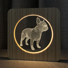 Load image into Gallery viewer, 3D Wooden Small Night Lamp Bedroom Light Pet Modeling Lamp Gift
