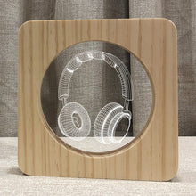 Load image into Gallery viewer, Headset Acrylic Table Lamp Hollow Wooden Decoration Crafts

