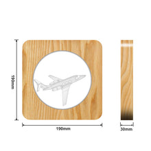Load image into Gallery viewer, Aircraft Shape 3D Acrylic Night Light Solid Wood Hollow Frame Wooden Night Light

