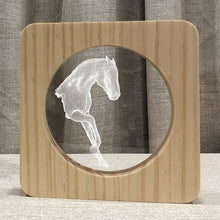 Load image into Gallery viewer, Animal Modeling Lamp Horse Head Wooden Lamp 3D Small Night Lamp Holiday Gift Lamp
