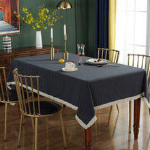 Load image into Gallery viewer, Solid Color Tassel Tablecloth Banquet Table Cloth Washed Cotton Durable Shooting Beautifying Decorative Tablecloth
