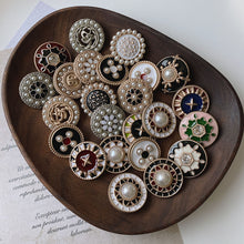 Load image into Gallery viewer, 5pcs/Set Esstudio Retro Style Metal Button Suit Coat Overcoat Pearl Buttons Clothing Decorative Buttons

