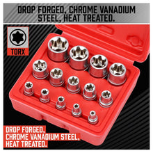 Load image into Gallery viewer, 14Pcs E Torx Star Female Bit Socket Set Hand Tool Kit 1/2'' 3/8'' 1/4'' Drive E4-E24 Repair Tool
