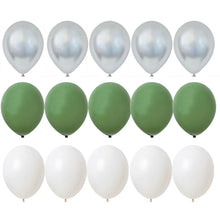 Load image into Gallery viewer, 15/20PCS 10inch Balloon Kit Retro Green White Gold Balls Birthday Wedding Anniversary Jungle Summer Party Decor Home Supplies
