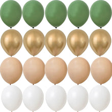 Load image into Gallery viewer, 15/20PCS 10inch Balloon Kit Retro Green White Gold Balls Birthday Wedding Anniversary Jungle Summer Party Decor Home Supplies
