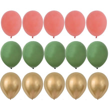 Load image into Gallery viewer, 15/20PCS 10inch Balloon Kit Retro Green White Gold Balls Birthday Wedding Anniversary Jungle Summer Party Decor Home Supplies
