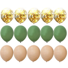 Load image into Gallery viewer, 15/20PCS 10inch Balloon Kit Retro Green White Gold Balls Birthday Wedding Anniversary Jungle Summer Party Decor Home Supplies
