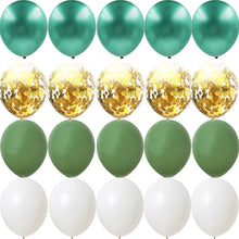 Load image into Gallery viewer, 15/20PCS 10inch Balloon Kit Retro Green White Gold Balls Birthday Wedding Anniversary Jungle Summer Party Decor Home Supplies
