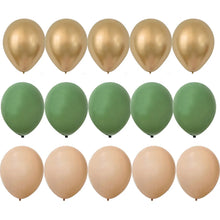 Load image into Gallery viewer, 15/20PCS 10inch Balloon Kit Retro Green White Gold Balls Birthday Wedding Anniversary Jungle Summer Party Decor Home Supplies
