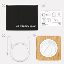 Load image into Gallery viewer, Sports Basketball Shape Wooden Lamp Acrylic Night Light Holiday Gift Bedroom Light
