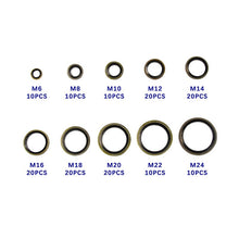 Load image into Gallery viewer, 150PCS M6-M24 High Pressure Hydraulic Pipe Seal Pad Rubber Metal Shim Seal Gasket High Temperature Pipeline Valve O-ring Gasket
