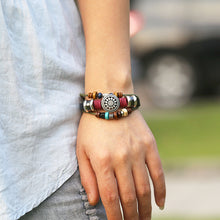 Load image into Gallery viewer, Retro Personality Cattle Leather Bracelet Fashionable Temperamental All-Match Beaded Leather Bracelet New Bracelet Factory Supply
