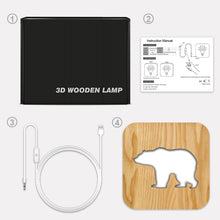 Load image into Gallery viewer, Polar Bear Wooden Lamp Children's Bedroom Decoration Bedside Lamp Creative Animal Wooden Table Lamp
