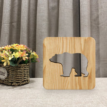 Load image into Gallery viewer, Polar Bear Wooden Lamp Children's Bedroom Decoration Bedside Lamp Creative Animal Wooden Table Lamp
