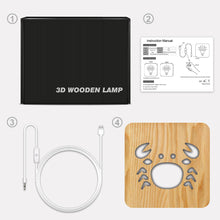 Load image into Gallery viewer, Crab Wooden Animals Lamp Children's Room Bedroom Decorative Lamp
