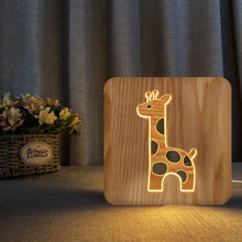 Load image into Gallery viewer, Animal Giraffe Wooden Small Night Lamp Bedroom and Living Room Decoration Table Lamp
