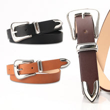 Load image into Gallery viewer, Belt Retro Three-Piece Carved Buckle All-Match Dress Decorative Pu Belt with Coat
