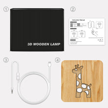 Load image into Gallery viewer, Animal Giraffe Wooden Small Night Lamp Bedroom and Living Room Decoration Table Lamp
