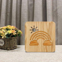 Load image into Gallery viewer, Rainbow Wooden Small Night Lamp Hollow Shape Bedroom Bedside Lamp Home Gift
