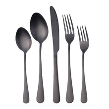 Load image into Gallery viewer, 1010 Stainless Steel Tableware Set Titanium-Plated Matte Black Western Food/Steak Knife, Fork and Spoon Five Components
