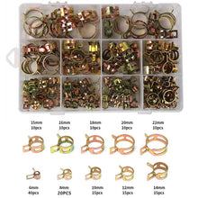 Load image into Gallery viewer, 155PCS 6-22mm Car &amp; Truck Spring Clips Fuel Oil Water Hose Clip Pipe Tube Clamp Fastener Assortment Kit
