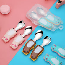 Load image into Gallery viewer, Set Cartoon Baby Spork Infant Creative Solid Food Tools Feeding Tableware
