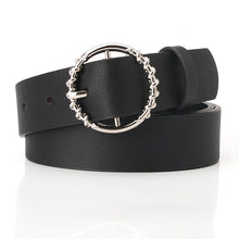 Load image into Gallery viewer, Jeans Pu Belt Fashion round Buckle Pattern All-Match Dress Decorative Belt
