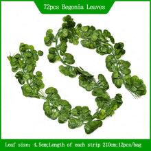 Load image into Gallery viewer, 3PCs Artificial Rattan Vines Artificial Green Leaf Grape Leaves Decorative Rattan
