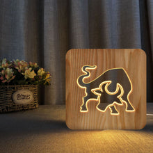 Load image into Gallery viewer, Bullfight Wooden Table Lamp Bedroom Light Home Decoration
