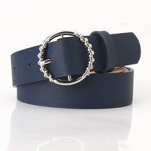 Load image into Gallery viewer, Jeans Pu Belt Fashion round Buckle Pattern All-Match Dress Decorative Belt
