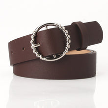 Load image into Gallery viewer, Jeans Pu Belt Fashion round Buckle Pattern All-Match Dress Decorative Belt
