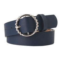 Load image into Gallery viewer, Jeans Pu Belt Fashion round Buckle Pattern All-Match Dress Decorative Belt
