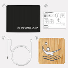 Load image into Gallery viewer, Water Volleyball Shape Solid Wood Table Lamp Wooden Table Lamp Children Bedroom Light

