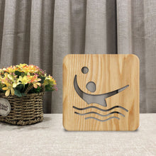 Load image into Gallery viewer, Water Volleyball Shape Solid Wood Table Lamp Wooden Table Lamp Children Bedroom Light
