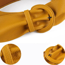 Load image into Gallery viewer, Waist Belts Wide Leather Blouse Dresses Buckle Ladies Black Red Yellow Camel Long Belt for Women
