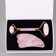 Load image into Gallery viewer, Jade Scraping Plate Powder Crystal Massage Roller Scraping Plate Set Eye Massage Stick Jade Roller Massager
