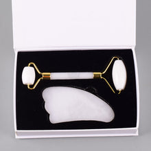 Load image into Gallery viewer, Jade Scraping Plate Powder Crystal Massage Roller Scraping Plate Set Eye Massage Stick Jade Roller Massager
