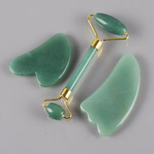 Load image into Gallery viewer, Pink Crystal Massage Roller Scraping Plate Set Eye Massage Stick Jade Roller Massager
