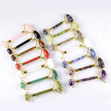 Load image into Gallery viewer, Jade Roller Massage Stick Double Head Massager Facial Manual Massage Suit Pink Crystal Roller Massage Stick
