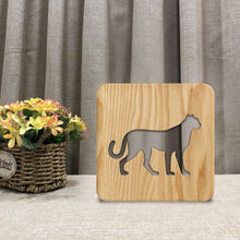 Load image into Gallery viewer, Animal Leopard Creative Wooden Lamp Children's Room Ambience Light Home Decorative Lamp

