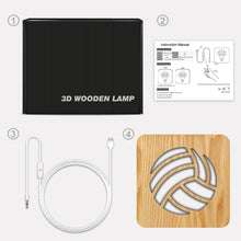 Load image into Gallery viewer, Sports Style Volleyball Wooden Lamp Home Decorative Table Lamp Crafts Ornaments
