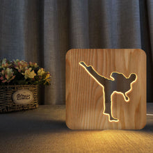 Load image into Gallery viewer, Sports Taekwondo Wooden Desk Lamp Creative Bedside Lamp Bedroom Light
