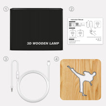 Load image into Gallery viewer, Sports Taekwondo Wooden Desk Lamp Creative Bedside Lamp Bedroom Light
