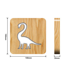 Load image into Gallery viewer, Animal World Dinosaur Shape Wooden Table Lamp Children's Room Decoration USB Night Light
