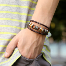 Load image into Gallery viewer, Simple Handmade Beaded Multi-Layer Leather Bracelet European and American Fashion Popular Men Wristband Bracelet
