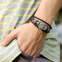 Load image into Gallery viewer, Men's Weaving Cattle Leather Bracelet Simple Student Couple Jewelry
