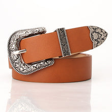 Load image into Gallery viewer, Carved Buckle Decorative Belt Elegant Retro Pin Buckle Belt Jeans Strap
