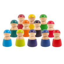 Load image into Gallery viewer, 12-Color Wooden Rainbow Villain Children's Early Education Puzzle Character Color Recognition Creative Building Blocks Toy
